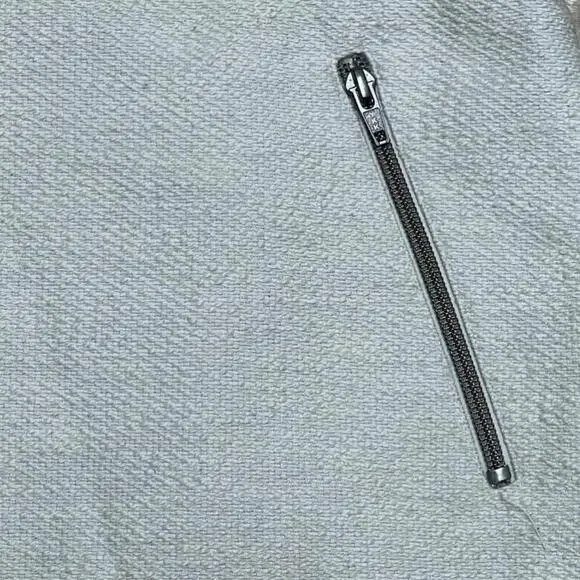 Ann Taylor Women's Ivory Cotton Mini Pencil Zipper Detailed Career Skirt Size 2 - Picture 4 of 12